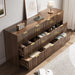 63" Wide Fluted 10-Drawer Dresser for Bedroom, Walnut