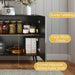 Modern Credenza Storage Cabinet: 63" Grey and Black Sideboard Buffet
