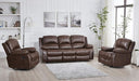 3PC Bonded Leather Reclining Sofa Chair Set Living Room Set 8018 Multiple Color (Brown)
