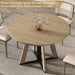 42 Inch round Dining Table for 4, Farmhouse Kitchen Table, round Dining Room Table with Metal Legs for Small Spaces & Apartment, Space-Saving Circle Wood Dinner Table, Natural
