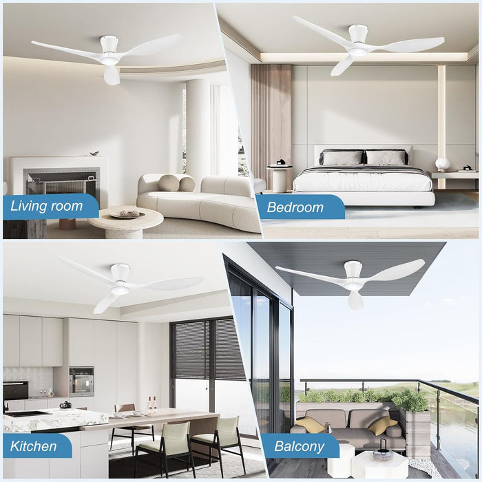 Integrated Lighting Reversible 52 Inch Ceiling Fan