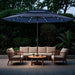 10Ft Patio Umbrella with Solar Lights, Auto-Tilt Lighted Market Table Umbrellas with Crank, 8 Sturdy Ribs & 1.5" Pole Outdoor Umbrellas for Patio Garden Deck Backyard Pool, Navy Blue
