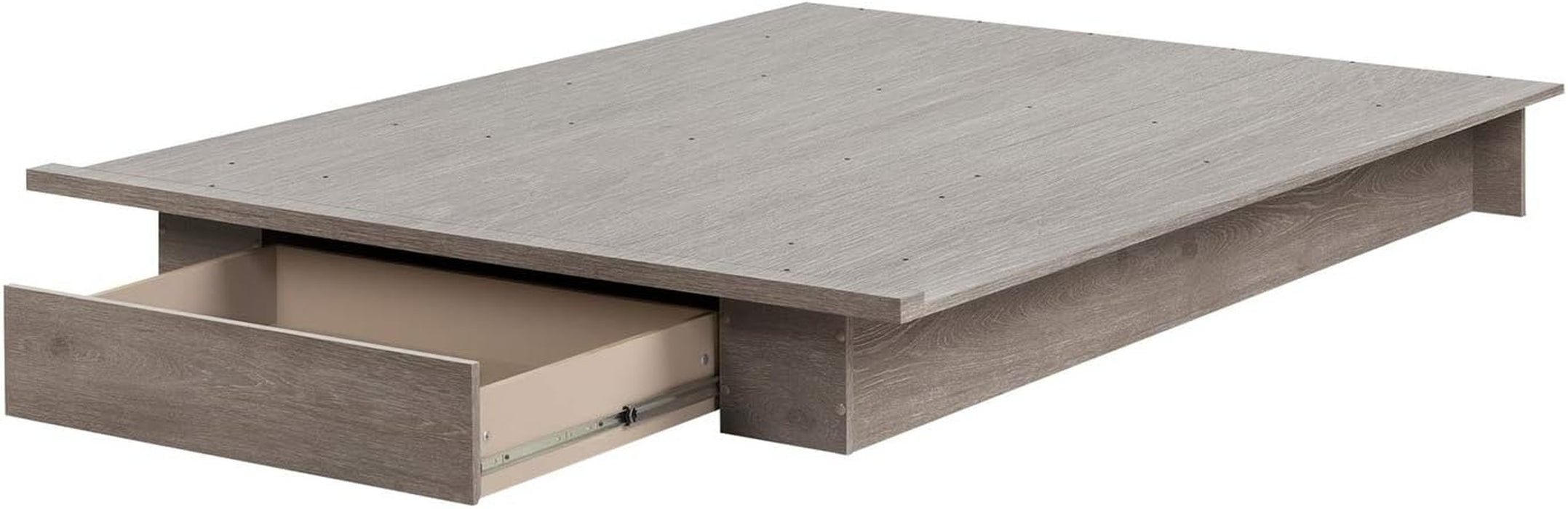 Holland Platform Bed (54/60''), Full/Queen, Natural Walnut