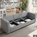 U-Shaped Sectional Sofa with Storage and Reversible Chaises,Light Grey