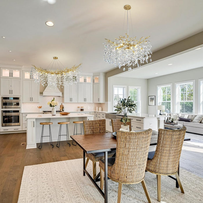 Modern Crystal Chandelier, 30" Chandeliers for Dining Room,Gold K9 Crystal Tree Branches Crystal Chandelier,10-Light Living Room Chandeliers, for Entryway, Foyer, Bedrooms, Bathroom