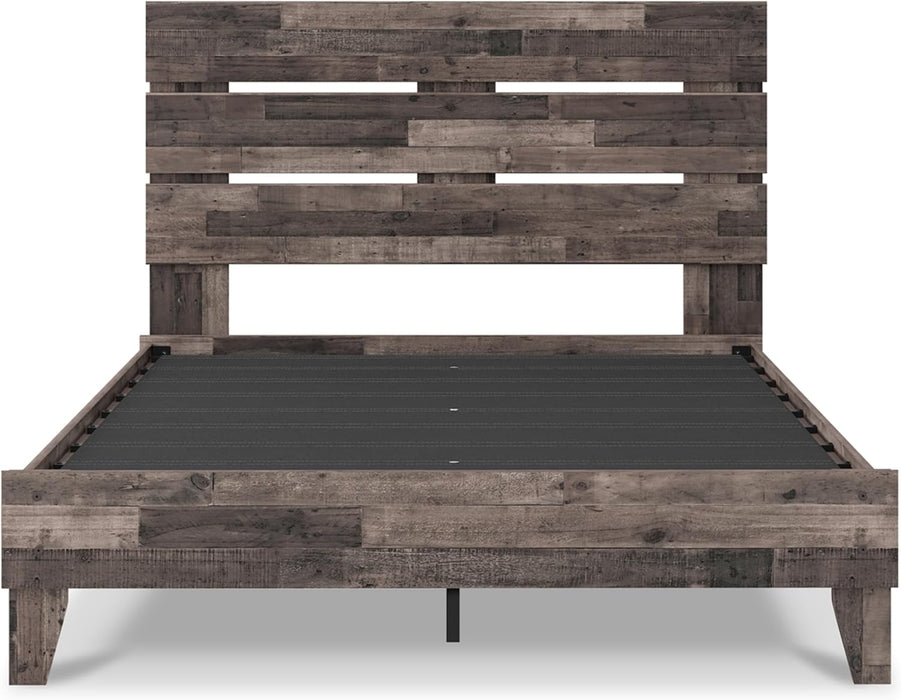 Neilsville Casual Queen Panel Platform Bed, Foundation or Box Spring Not Needed, Gray