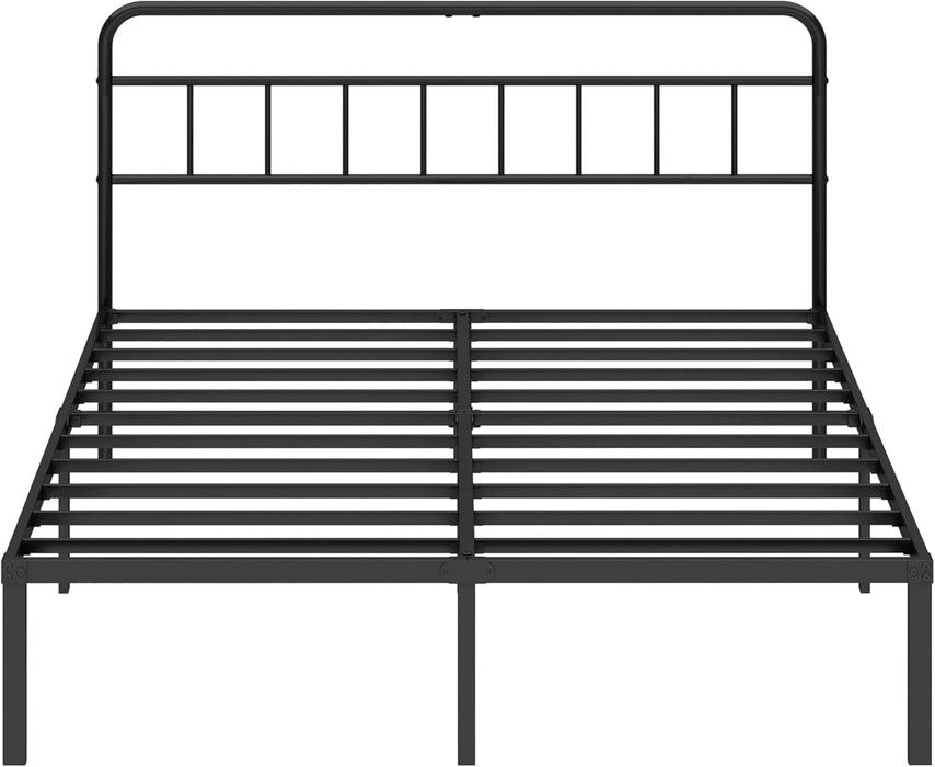 Full Bed Frame with Classin Headboard, Black