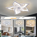 Low Profile Ceiling Fan with Lights,110V Modern Dimmable Flower Shape, Remote Control/App Control,Timing 6 Gear Speeds Fan Ceiling Lamp.