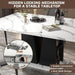47"-63" Extendable Dining Table for 4-6, Faux Marble Table with Storage