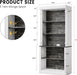 71" Tall 5-Tier Bookshelf, Large Open Display Bookcase with Ample Storage & LED Light, Floor Standing Book Shelf for Living Room, Home Office, Bedroom, White