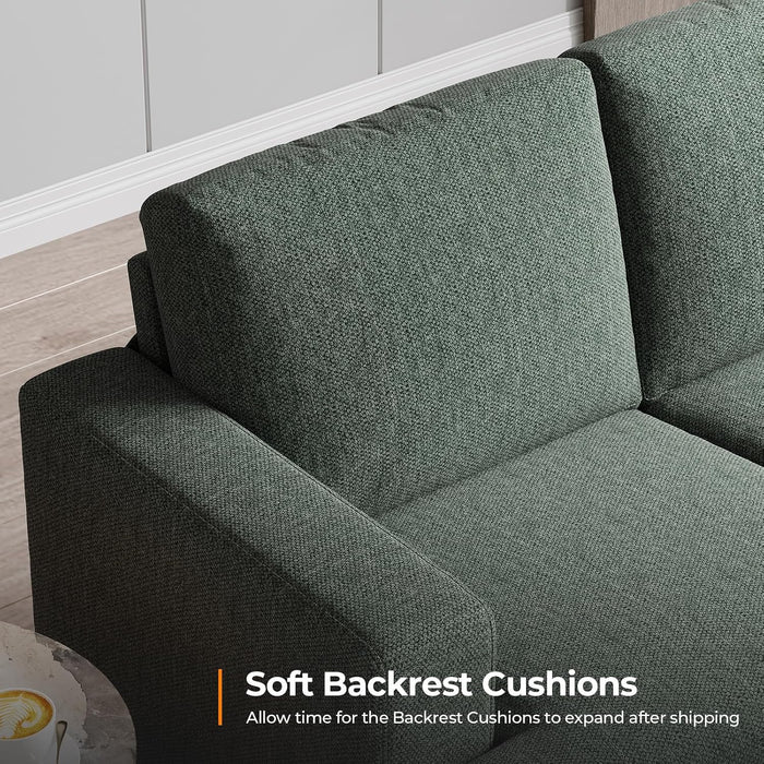 89 Inches Oversize ThreeSeater Sofa Green Upholstery