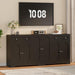 71" Modern Arched Sideboard Buffet Cabinet with Storage, Black