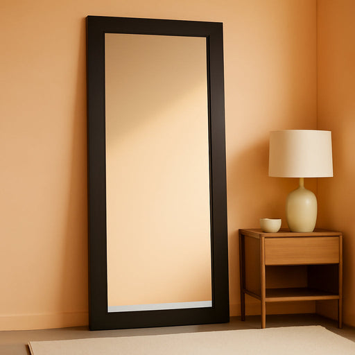 13X49 Black Rectangle Large Wall Mirror for Bathroom or Living Room