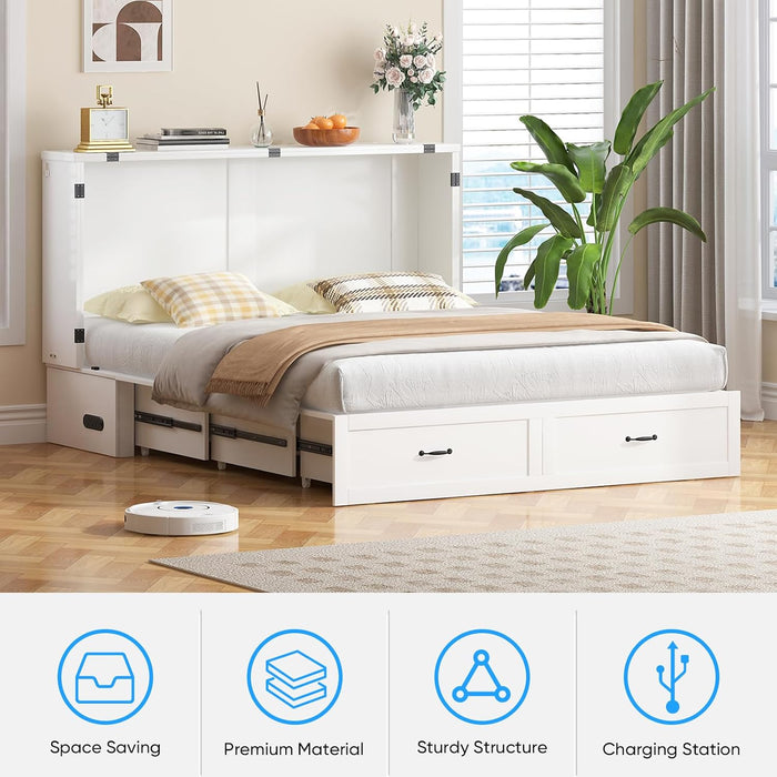 Queen Murphy WallBed With Integrated Mattress Included