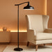 Kayne Rustic Farmhouse Floor Lamp Standing 61" Tall Satin Bronze Metal Downbridge Shade for Living Room Reading Bedroom Office House Home Decor