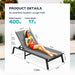 Foldable Outdoor Lounge Chair, No Assembly Patio Chaise Lounge Outdoor with 5-Positions, Aluminum Pool Lounge Chair with Portable Design for Pool, Deck, Beach, Backyard, Gray
