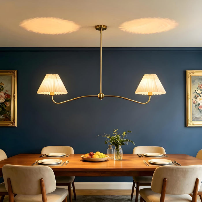 47 Inch BrushedGold Linear Chandelier Island Fixture