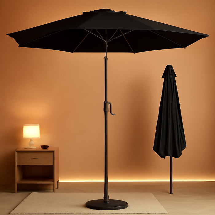 10 Ft Patio Umbrella Outdoor with Push Button Tilt, Black