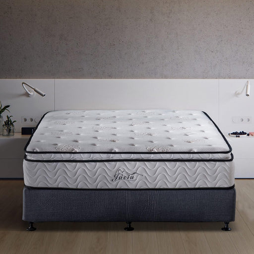 Short Queen Mattress,11.4 Inches Pillow Top Pocket Spring Hybrid RV Mattress, Memory Foam Innerspring Firm Bed in a Bag