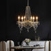 Gold Crystal Plug In ChandelierCrystalPendant 6 Light
