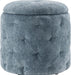 Erindale round Storage Ottoman, 18.75 Inch Diamond Tufted, Plush Lined Interior, Sky Blue