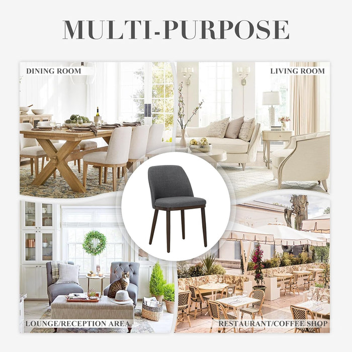 Upholstered Dining Chairs Set of 4, Modern Kitchen Chairs with Back, Leather Side Dining Room Chairs with Wood Legs for Kitchen Dining Room Restaurant,Light Grey