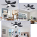 36 Inch Modern Ceiling Fans with Lights, Small Flush Mount Ceiling Fan, Remote/App Control, 5 Reversible Curved Blades, 6 Speeds, 3 CCT Dimmable Lights for Kids Room Bedroom, Black