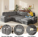 Modular Sectional Sleeper Sofa with Pull Out Bed, 108 Inch U Shaped 7 Seat Couches for Living Room, Chenille Fabric Cloud Couch Bed with Storage & Reclining Backrest, USB Charging, Grey