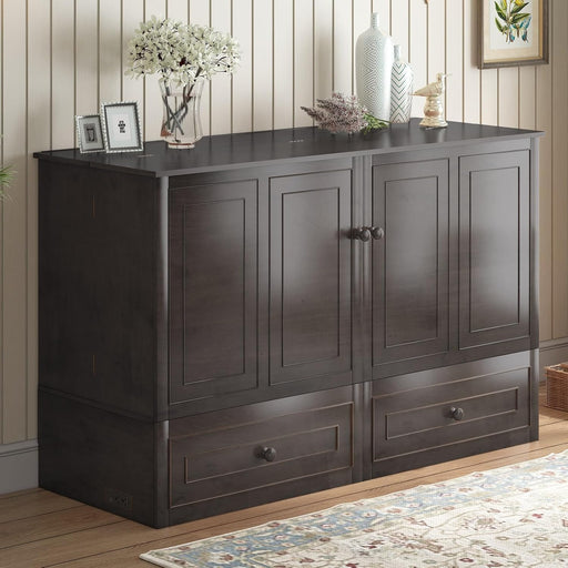 Queen Murphy Wallbed Cabinet Grey USBChargingStation
