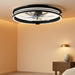 Low Profile Ceiling Fans with Lights and Remote, 20 Inch Flush Mount Ceiling Fan with Light, 3000K-6000K Dimmable Fandelier LED Fan Light, 6 Wind Speeds Black Ceiling Fans for Bedroom