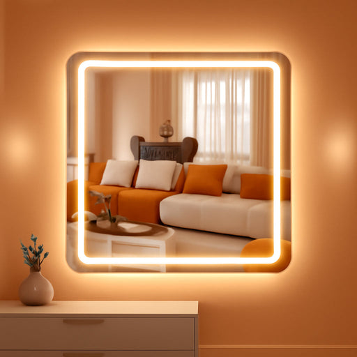 Makeup Vanity Mirror with Lights 32" X 24" Large LED Makeup Mirror, Light up Mirror with 10X Magnification and USB Charging Port, with Dimmable 3 Modes, Touch Screen Control round White