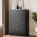 47" Tall Fluted 5-Drawer Dresser for Bedroom, Black