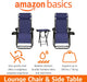 Outdoor Adjustable Zero Gravity Folding Reclining Lounge Chair with Cup Holder, Headrest Pillow, Detachable Side Table, Weather Resistant, Set of 2, Blue