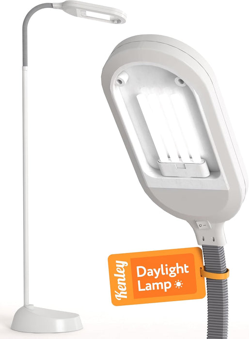 Natural Daylight Floor Lamp - Craft Light Floor Standing for Reading, Crafting, Sewing - Adjustable Gooseneck - Task Lamps for Living Room, Bedroom, Office