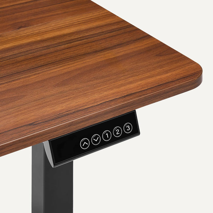 Electric Standing Desk, Height Adjustable Home Office Desk with Memory Buttons and Electronic Display, 47" X 24", Black/Walnut Effect