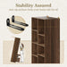 73'' Fluted Bookshelf with Doors and 2 Drawers, Black Walnut
