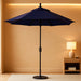 GSPT908302-5439 9' round Aluminum Market, Crank Lift, Push Button Tilt, Black Pole, Sunbrella Navy Patio Umbrella, 9-Feet