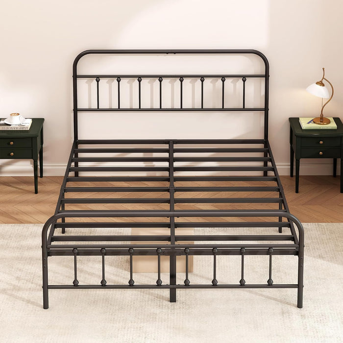 Metal Bed Frame Queen Size,Easy to Assemble,Black