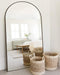 Full Length Mirror, 44"X72" Oversized Floor Mirror with Stand for Bedroom, Living Room Cloakroom, Black, Arch Style