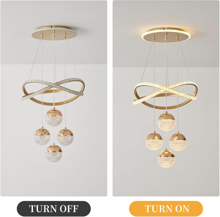 Gold Chandeliers Pendant Light Dimmable Three Color