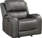Rocker Recliner Chair, Reclining Rocking Chair, Home Theater Reclining Seat, Manual Recliner Seat for Living Room, Nursery, Bedroom, Office, Apartment, Grey