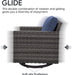 6 Piece Wicker Patio Furniture Set - Outdoor Swivel Rocker Chairs Set with Coffee Table, 3 Seat Sofa & Ottomans, Small Patio Conversation Sets Proch Furniture for Balcony Deck - Grey/Blue