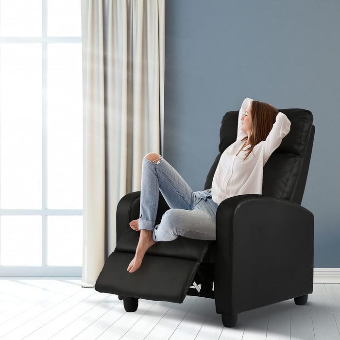 Black Wingback Recliner with Massage