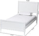 Roni Modern White Wood Twin Platform Bed with Scalloped Edges