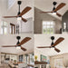 Wood Ceiling Fan with 3 Blade, Ceiling Fans with Lights and Remote