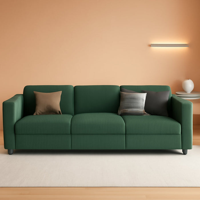 Green Modular Sectional Sofa Featuring Deep Storage