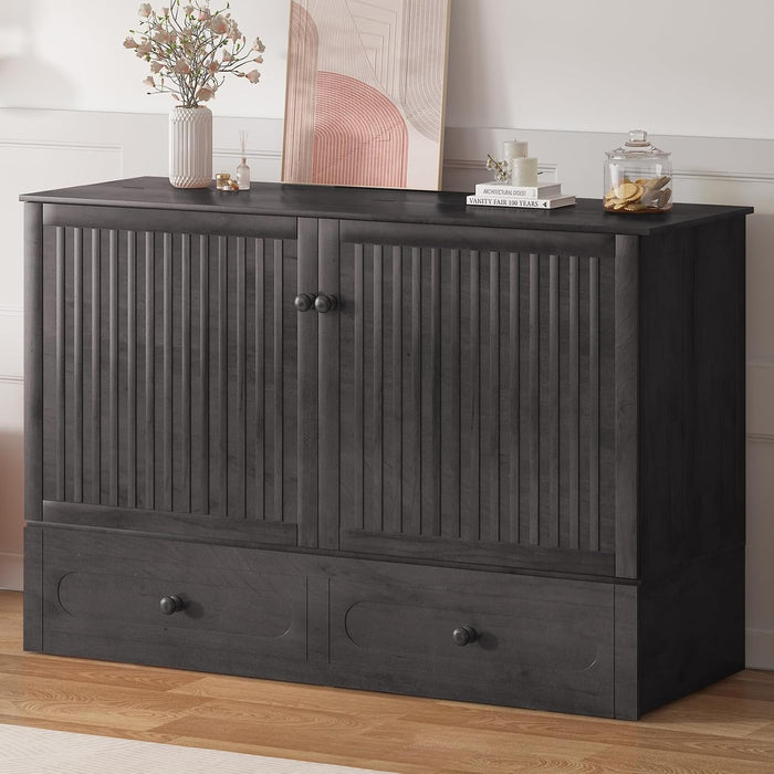 Queen Murphy Wallbed Cabinet With USB ChargingStation