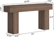 63 Inch Long Console Table for Entryway, Farmhouse Wood Rectangular Sofa Table behind Couch Table, Narrow Entryway Table for Living Room, Entrance, Hallway, Foyer, Easy Assembly (Brown)