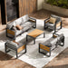 Aluminum Outdoor Patio Furniture Set with Table,7 Seat,Dark Gray