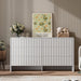 55" Wide Modern Curved 6 Drawer Dresser，White